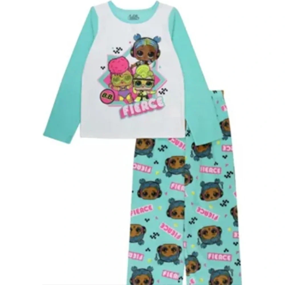 LOL Surprise Girls Pajama‎ Set Long Sleeve Pants Size 10 Flame Resistant NWT